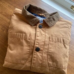 OshKosh B’gosh Boys Tan Chore Coat Barn Jacket Canvas Utility Size 14
